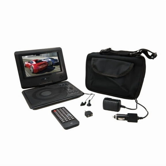 GPX 7-Inch Portable DVD Player with Swivel Screen and Carrying Case, PD701BVP - Black