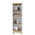 thumbnail image 4 of FM FURNITURE British 2-Door Modern Engineered Wood Single Pantry in White/Oak, 4 of 7