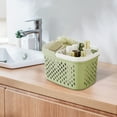 thumbnail image 4 of Plastic Storage Basket with Handle, Portable Shower Caddy with Drain Tray, Tote Organizer Basket Bin for Bathroom Kitchen Dorm Room Bedroom, 1 Pcs, 10.73x7.48x6.57", 4 of 7