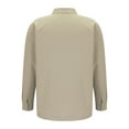 thumbnail image 5 of ZCFZJW Mens Fashion Regular Fit Cotton Shirts Casual Button Down Long Sleeve Solid Color Pullover T-Shirts Loose Lightweight Comfy Baggy Shirt with Pockets Khaki XL, 5 of 6