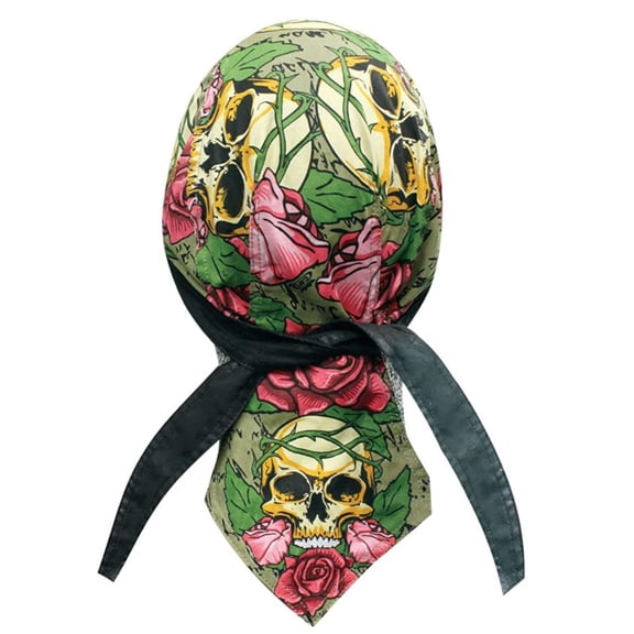 Danbanna Deluxe Skull Garden Headwrap Doo Rag Skull Cap