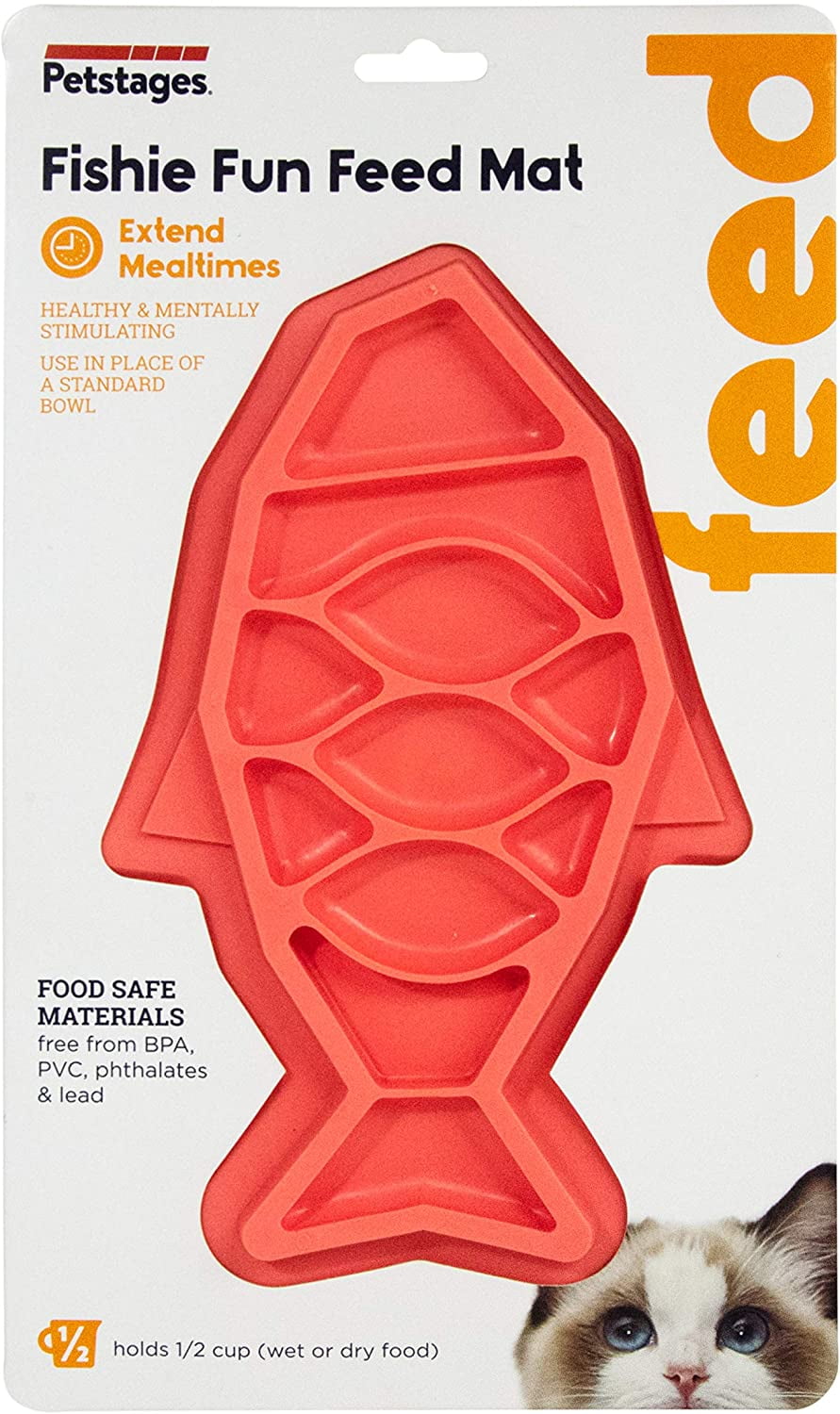 Petstages Fishie Fun, Feed Mat, Slow Feeder Cat Bowl