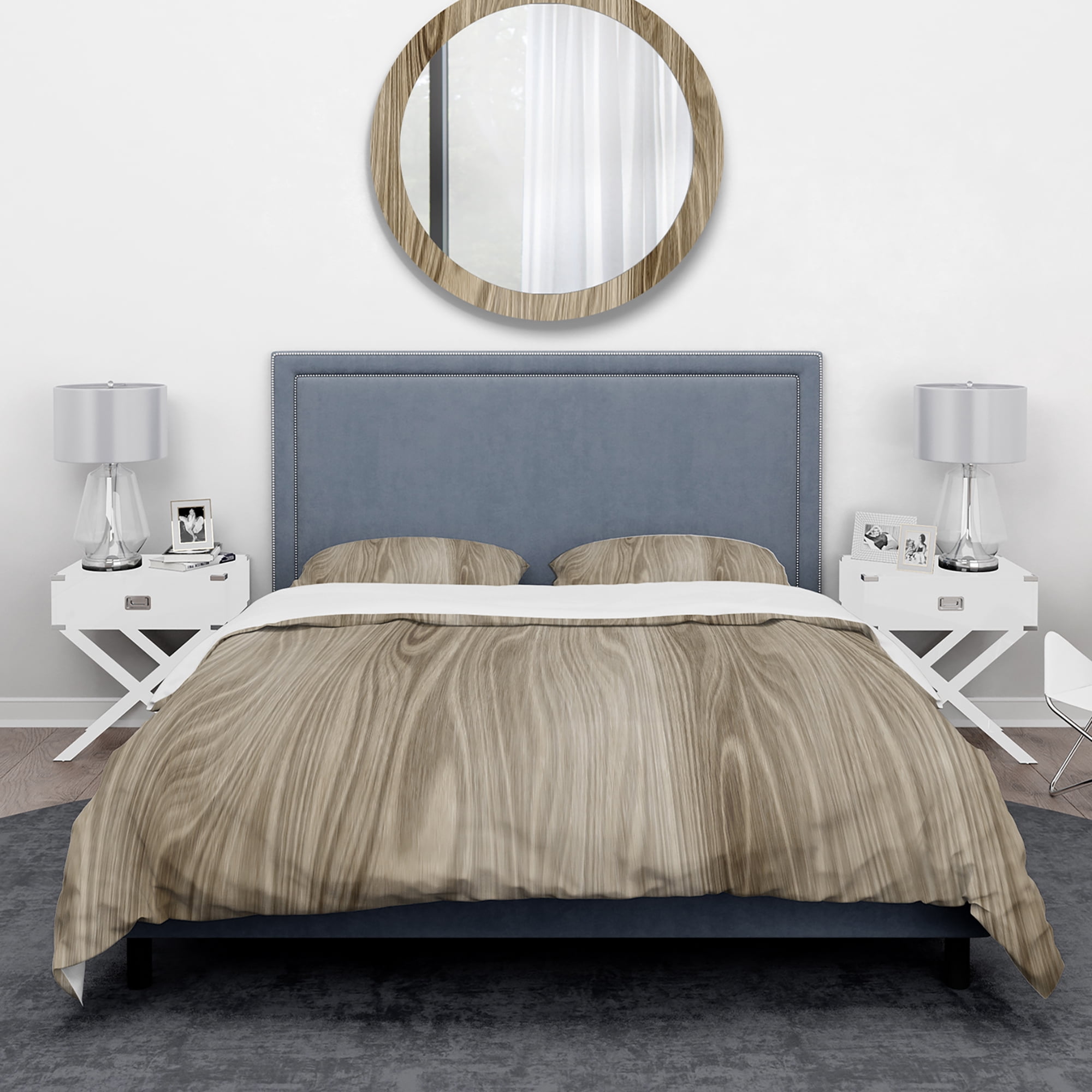 Designart 'Vertical annual tree rings' Abstract Duvet Cover Set