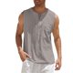 thumbnail image 1 of Men's Casual Loose Cotton Linen Shirts Colour Shirt Blouse Sleeveless Vest Beach Shirts Tops 2XL, 1 of 4