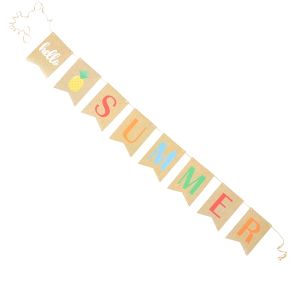OATIPHO Assorted Color Hello Summer Banner Summer Party Decorations for Tropical Theme