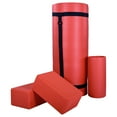 thumbnail image 1 of BalanceFrom 71x24x1 Inches Extra Thick Yoga Mat with Knee Pad and 2 Blocks, Red, 1 of 11