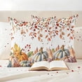 thumbnail image 3 of Orange Pumpkins Fall Outdoor Waterproof Pillow Covers, Thanksgiving Botanical Autumn Decorative Square Throw Pillowcase Sofa Cushion Sham for Patio/Couch/Chair, 16"x16" 2 Pack, 3 of 8