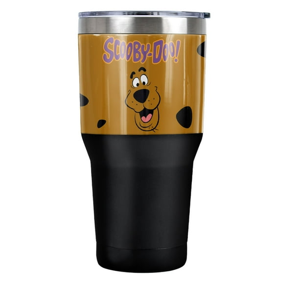 Scooby Doo Face Stainless Steel Tumbler 30 oz Coffee Travel Cup, Vacuum Insulated & Double Wall with Leakproof Sliding Lid