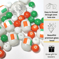 thumbnail image 2 of Country Flag Glass Beads Bulk for Bracelet Jewelry Making, Gift for Beader, Ireland Irish, 40 Pcs, 2 of 8