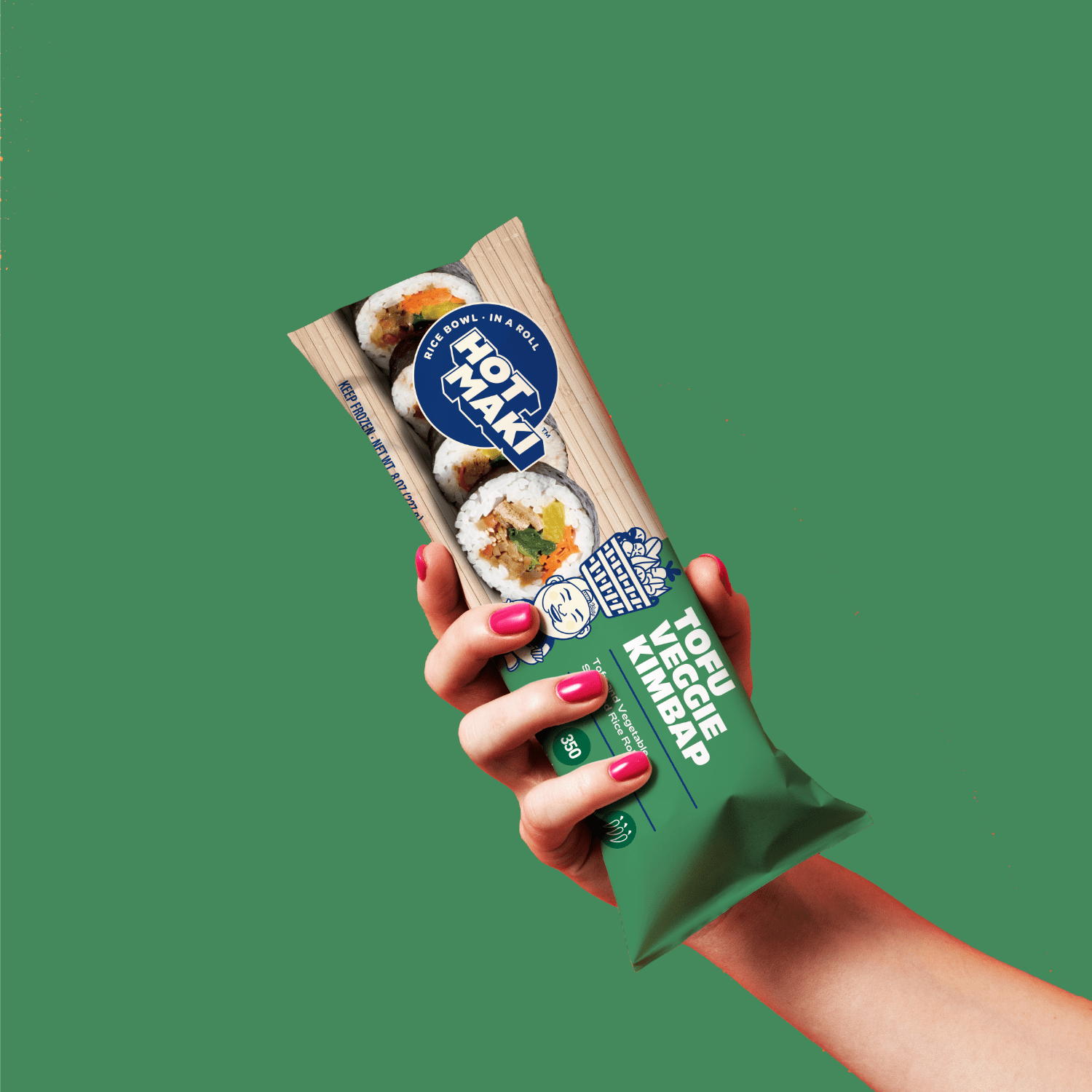 Hot Maki Veggie Kimbap, 8 Ounces, Frozen
