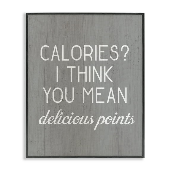 Stupell Industries Calories Delicious Points Food & Beverage Painting Black Framed Art Print Wall Art, 11 x 14