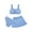 Blue, variant on SILVERCELL 9-16T Teens Girls 3 Pieces Swimsuits Bathing Suit Kids Summer Cute Solid Swimwear Set with Skirt, Size 9-16 Years