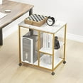 thumbnail image 4 of SOGES 3-Tier Storage Cart with Wheels, Mobile 3 Shelves End Table, Rolling kitchen Cart with Storage Shelves, Gold Side Table Organizer Shelf for Living Room, 4 of 7