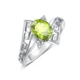 thumbnail image 3 of RYLOS Rings for Women Sterling Silver Greek Key Designer Ring 9X7MM Gemstone & Diamond Ring August Peridot Jewelry  Size 9, 3 of 7