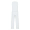 thumbnail image 3 of Womens Spring Outfits Women Outfits Clothing Set Female Round Neck Short Sleeve Tops Pants Sets Full Pant Style S_263 Women's Tracksuits White XXL, 3 of 5