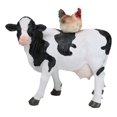 thumbnail image 1 of Western Country Rustic Farmhouse Holstein Cow With Hen Chicken Figurine, 1 of 9