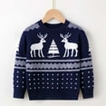 thumbnail image 2 of Ketyyh-chn99 Boys Christmas Pullover Baby Christmas Outfit Boy Girl First Christmas Sweater Infant Toddler Knit Ugly Sweaters Fall Winter Clothes Size for 2-3 Years,Blue, 2 of 7