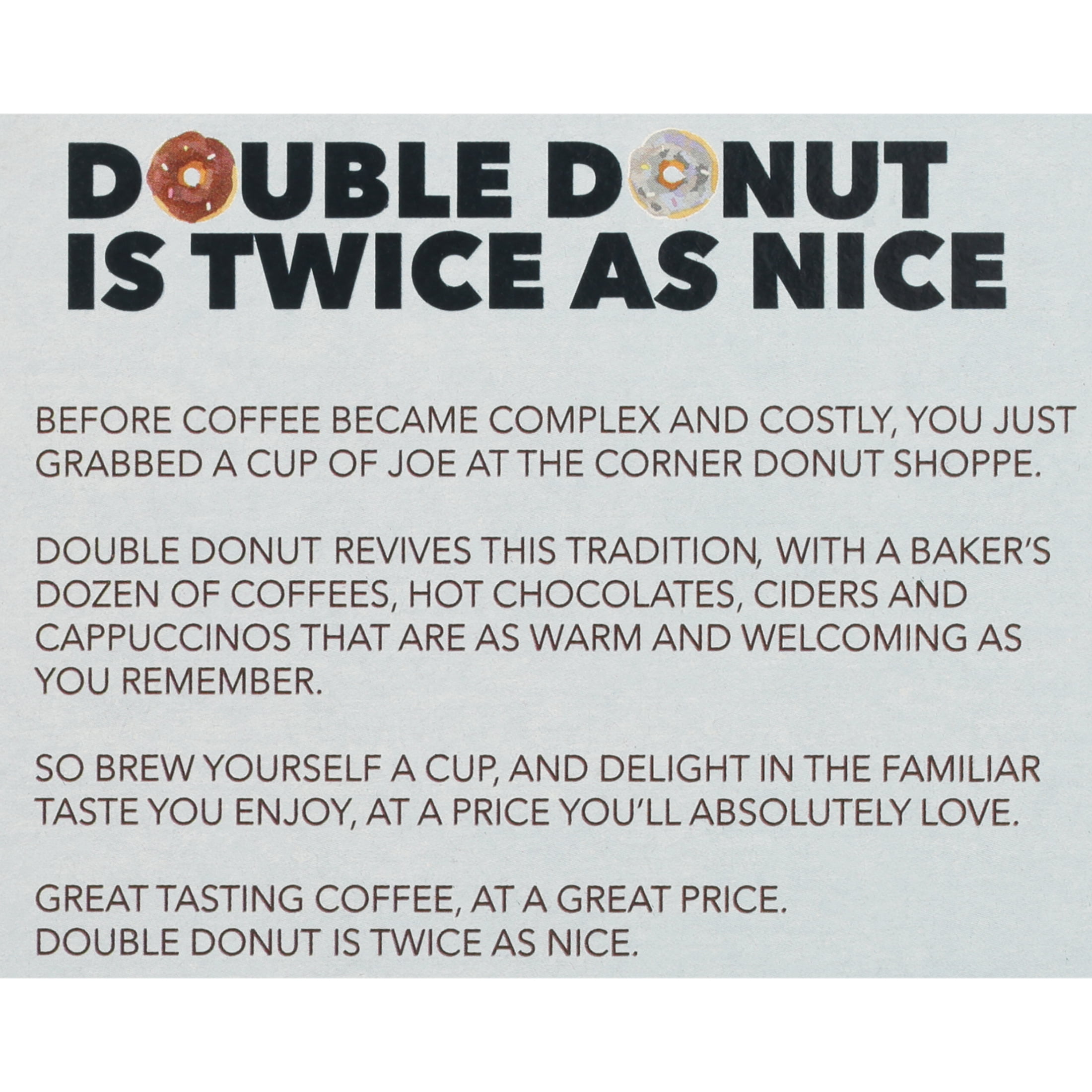 Double Donut Coffee Decaf Glazed Donut Flavored