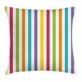 thumbnail image 1 of Rainbow Throw Pillow Cushion Cover, Minimalist Line Art with Different Vibrant Colors Design Modern Abstract Pattern, Decorative Square Accent Pillow Case, 20 X 20 Inches, Multicolor, by Ambesonne, 1 of 2
