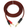 thumbnail image 4 of 1/4 to Banana Plug,6.35mm Phono to Banana Plug Speaker Audio Cable,Gold-Plated 1/4 Male to Dual Banana (1.5M), 4 of 7