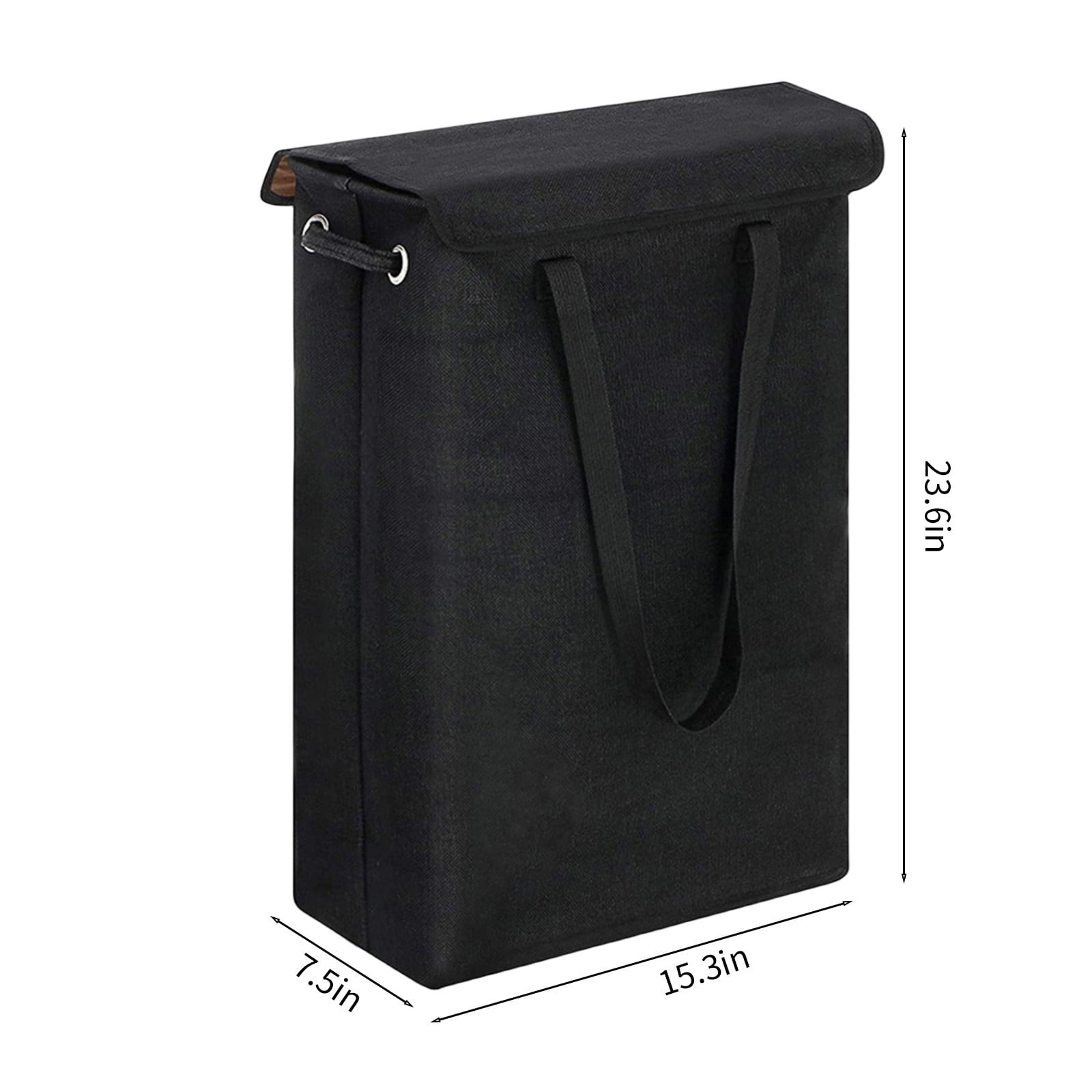 XiYing 45L Tall Thin Laundry Hamper with Lid, Handles, and Lining, Narrow Storage Basket for Dirty Clothes, 60X39X19Cm, for Bathroom Bedroom Dorm, 1 Count
