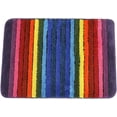 thumbnail image 1 of Alfombra de baño colorida con diseño de arco iris, 19 x 27 pulgadas, color aguamarina, suave microfibra, absorbente de agua, gruesa alfombra de baño, lavable a máquina, antideslizante, alfombra, 1 of 7