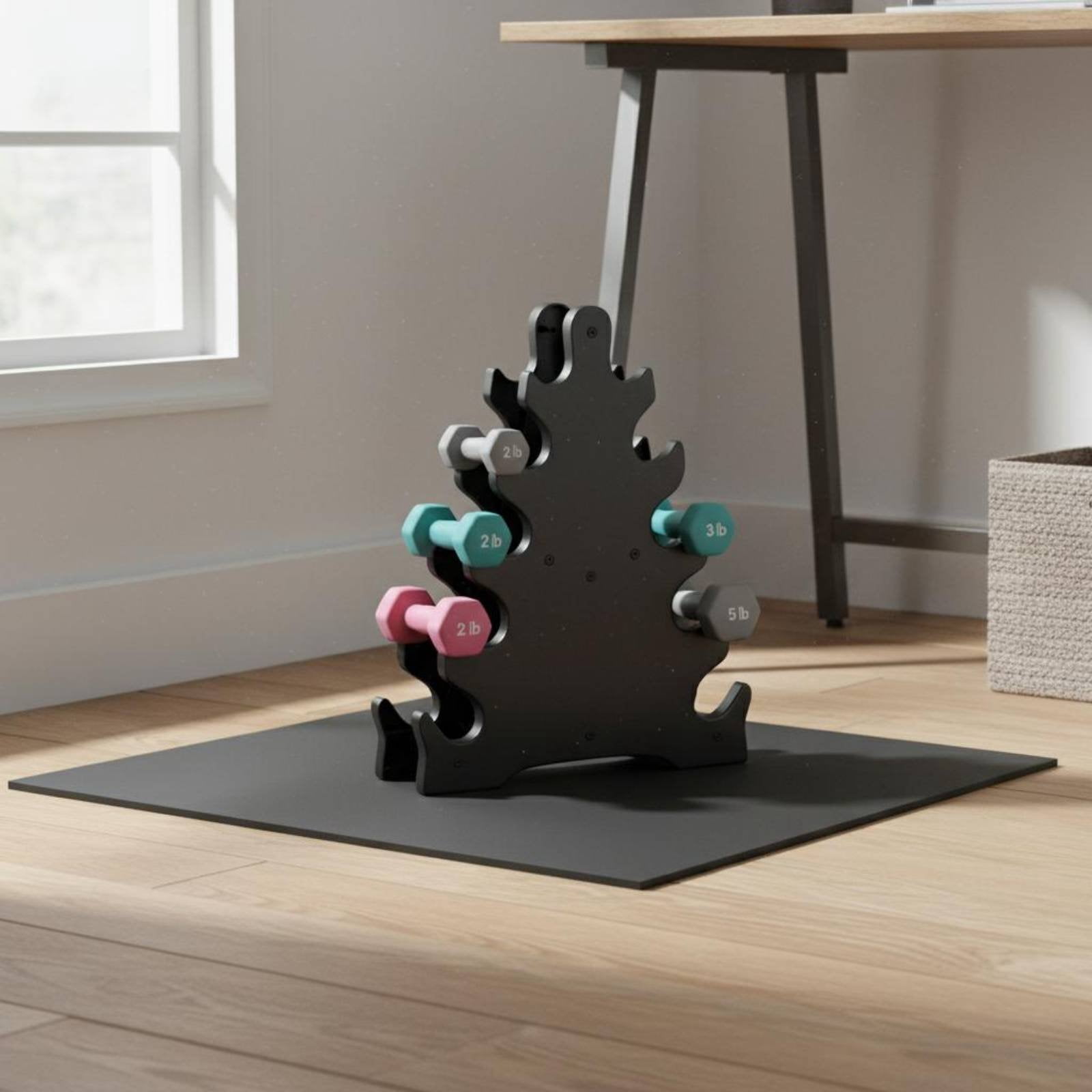 koolsoo Dumbbell Tree Stand Space-Saving V-Shaped Dumbbell Rack Space-Efficient Design Upright Weight Organizer for Home Gym, Small Areas, Office
