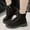 Black, variant on Viluyesy Boots for Womens, Mid Calf Fall Winter Suede Lace-Up Zipepr Comfort Moto Boots Black US7.5