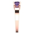 thumbnail image 3 of 1.06 ct Round Cut Simulated Alexandrite Solitaire with Accents Engagement Ring for Women in 18K Rose Gold, 3 of 5