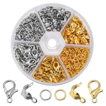 450pcs Alloy Lobster Claw Clasps and Jumps Set Jewelry Making