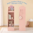 thumbnail image 2 of Curipeer Kids Dress up Storage with Mirror & Bookshelves, Wood Armoire Wardrobe Closet for Bedroom,Pink, 2 of 8