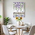 thumbnail image 6 of Purple White Floral Canvas Wall Art for Living Room, Watercolor Spring Butterfly Lavender Green Leaf Wood Fence Wall Decor Framed Artwork Pictures Ready to Hang for Bedroom Office Home Decor, 6 of 9
