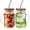 colorless, variant on Iced Coffee Cup, 16 oz Mason Jar Cups with Handle, Small Glass Coffee Mugs with Straws and Acacia , Drinking Glass Cups Set of 2, Smoothie, Overnight Oats Containers