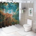 thumbnail image 7 of Chilfamy  Outer Space Shower Curtain, Image of Crab Nebula in Early Age Clean Version of Original Space Print, Cloth Fabric Bathroom Decor Set with Hooks, Black Teal Orange White, 7 of 7