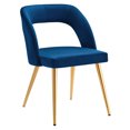 thumbnail image 3 of Modway Marciano Performance Velvet Dining Chair Set of 2 in Gold Navy, 3 of 8