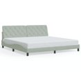 thumbnail image 1 of vidaXL Bed Frame with Headboard Light Grey 193x203 cm Velvet, 1 of 5