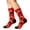 Brick Red, variant on Unisex Festive Crew Socks Graphic Relaxed Stretch Fit Sock Fun Holiday Fall Crew Socks