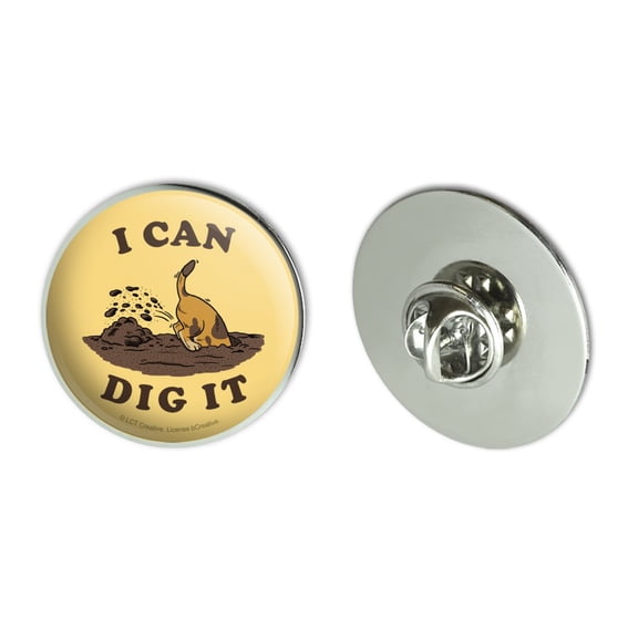 I Can Dig It Dog Funny Humor Metal 1.1" Tie Tack Hat Lapel Pin Pinback