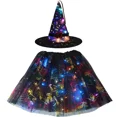 thumbnail image 3 of Luces LED luminosas para mujer, niña y niño, sombrero de elfo, bruja, falda con estrellas, telaraña, disfraz de mago, regalo para fiesta, festival de Halloween, 3 of 5
