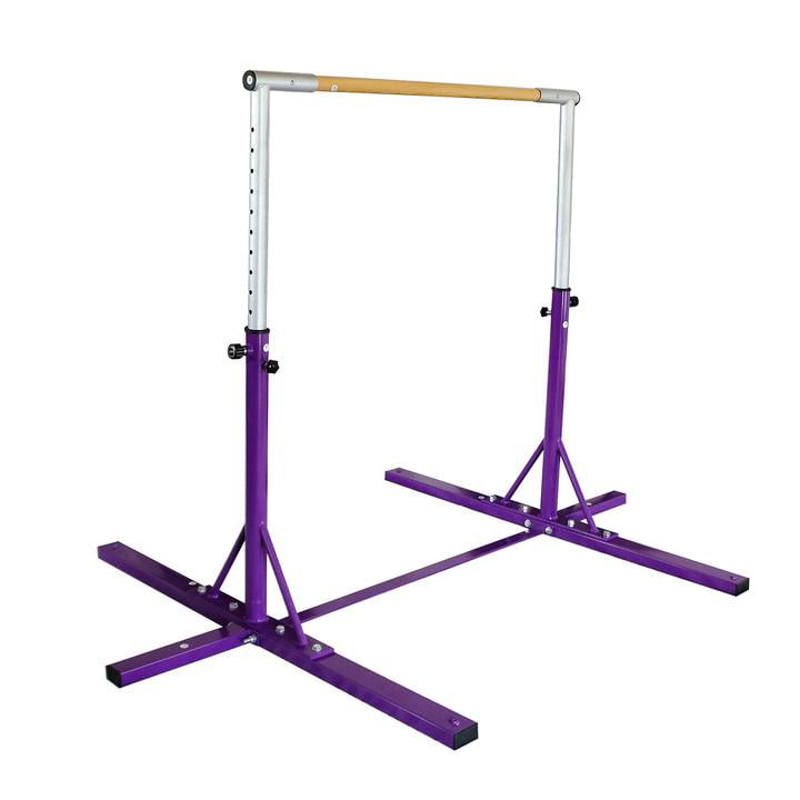 walnest Gymnastics Bar Junior Training Horizontal Kip Bar Adjustable Height Fitness Equipment for Home Purple 4x10x2 Folding Gym Mat Combo 