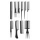 thumbnail image 1 of 10PCS Professional Hair Comb Black Plastic Smooth Surface Styling Comb Set for Hairstylist, 1 of 5