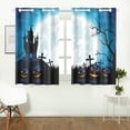 thumbnail image 2 of MKHERT Halloween Pumpkin Window Curtains Kitchen Curtain Room Bedroom Drapes Curtains 26x39 inch, 2 Piece, 2 of 3