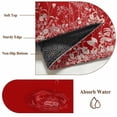 thumbnail image 6 of Round Rugs 5Ft, Red Botanical Round Area Rug Washable Indoor Throw Carpet, Farmhouse Spring Summer Flower Soft Non Slip Circle Rug for Cabinet Bathroom Home Decor Aesthetic, 6 of 8