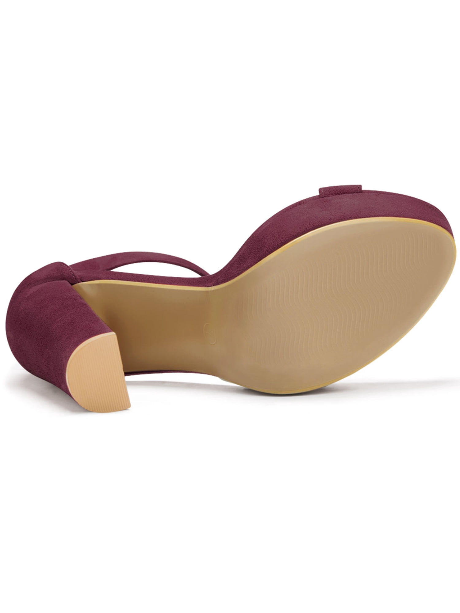 DARING DIVA Women's Platform High Chunky Heel Sandals Burgundy US 9/UK 7/EU 39