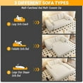 thumbnail image 3 of LUCKHAO 78.7" 3-in-1 Convertible Sofa Bed, Foldable Floor Lounger with Pillows, Soft Teddy Fabric, No Assembly Required(White), 3 of 7