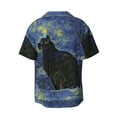 thumbnail image 2 of Disketp Men's Hawaiian Shambhala Cat Print Shirts Button Down Holiday Beach Shirts-X-Large, 2 of 7