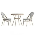 thumbnail image 2 of Emma + Oliver Indoor/Outdoor Bistro Style 31.5 in. Table with Black & White Textilene, Glass Top, and Two Chairs - Light Natural Frame, 2 of 10