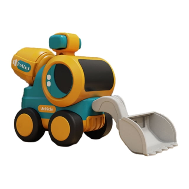 Press And Go Yellow Shovel Loader Vehicle Abs Plastic Construction Toy 5.7X3.5X2.2 Inches Educational Engineering Car For Children Age 3+ A