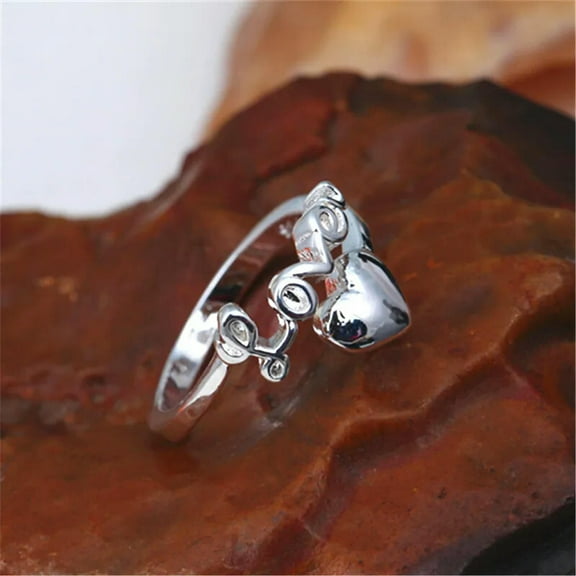 EOEMY 925 Solid Sterling Silver Plated Women Men New Fashion Ring Gift Size Open H15