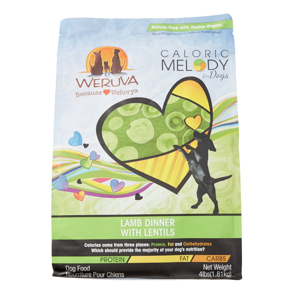 Weruva Caloric Melody Lamb Dinner with Lentils Dry Dog Food, 4 Lb